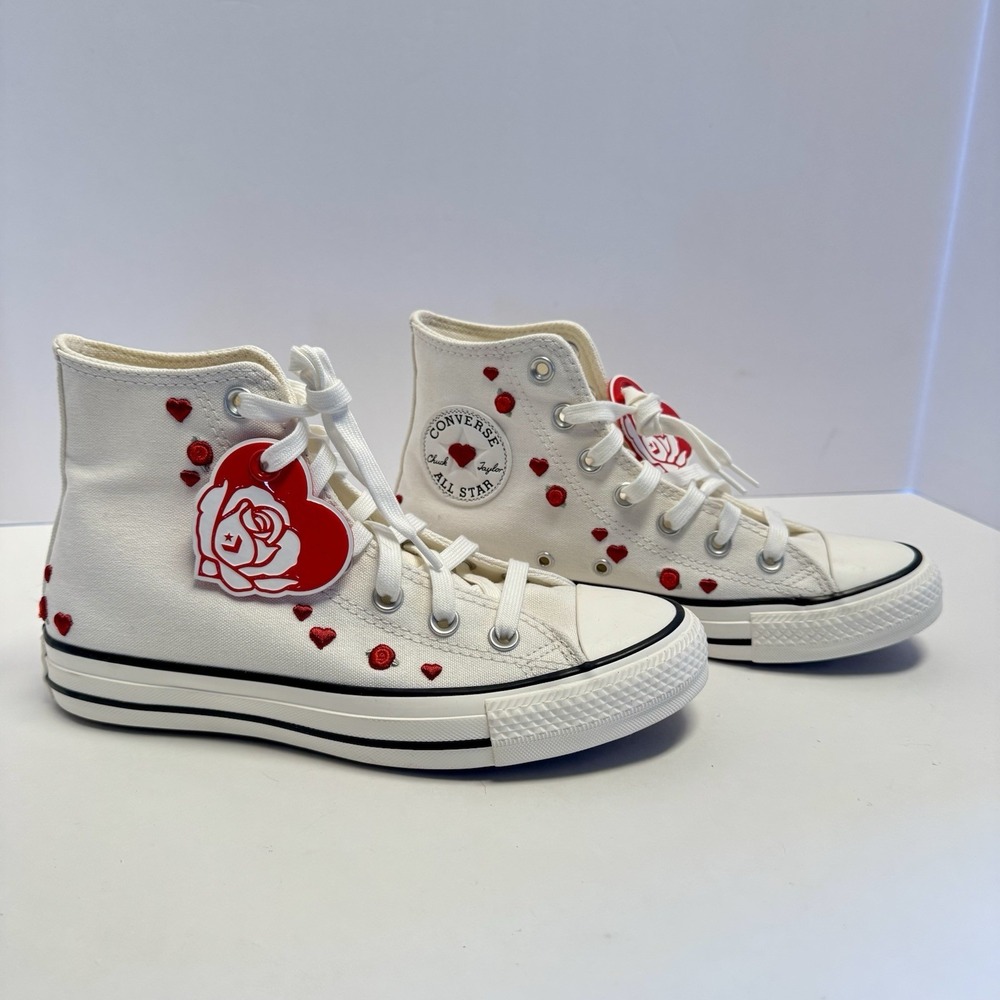 Womens Converse Chuck Taylor All-Star Hearts And Roses‎ A13650C White Size 7